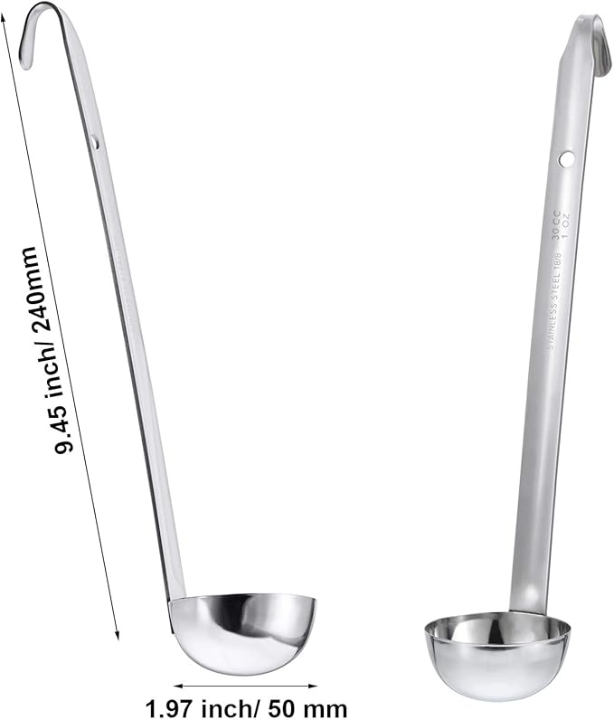 meekoo 3 Pieces Stainless Steel Ladle Soup Handle Ladle - Image 4