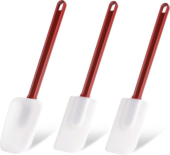 Silicone Rubber Spatula Set of 3, High Heat Set, Commercial Rubber Spatula) by Heffiso+Silicone+Utensils