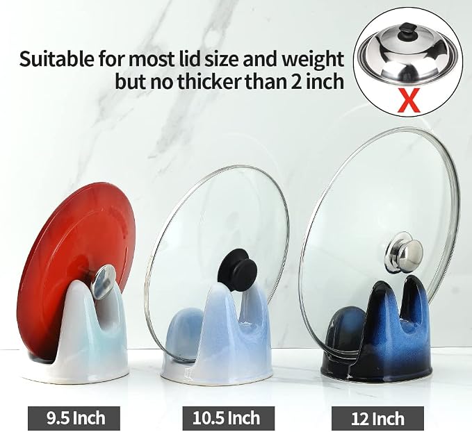 Nihow Pot Lid Holder: Stable Ceramic Pan Lid Holder - Image 6