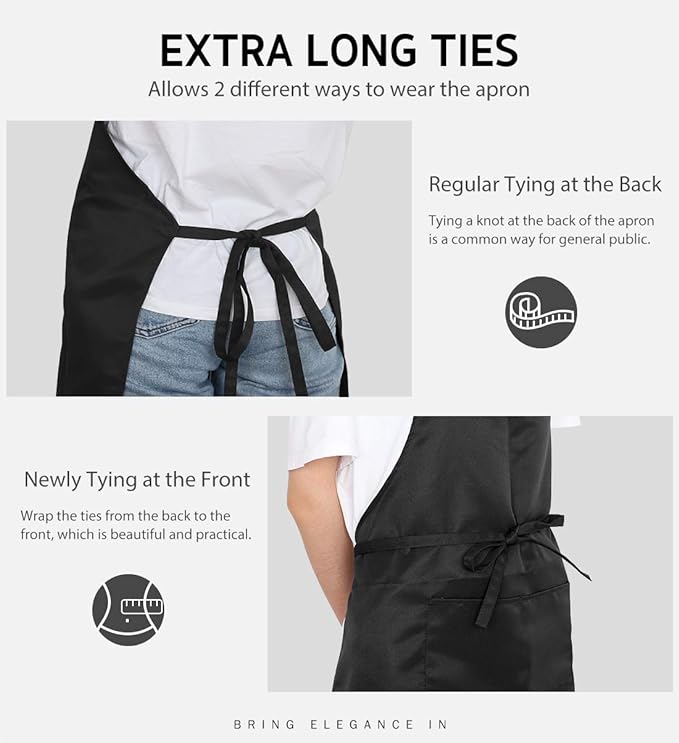 Syntus Apron for Men Women, Adjustable Cooking Kitchen Chef Aprons - Image 6