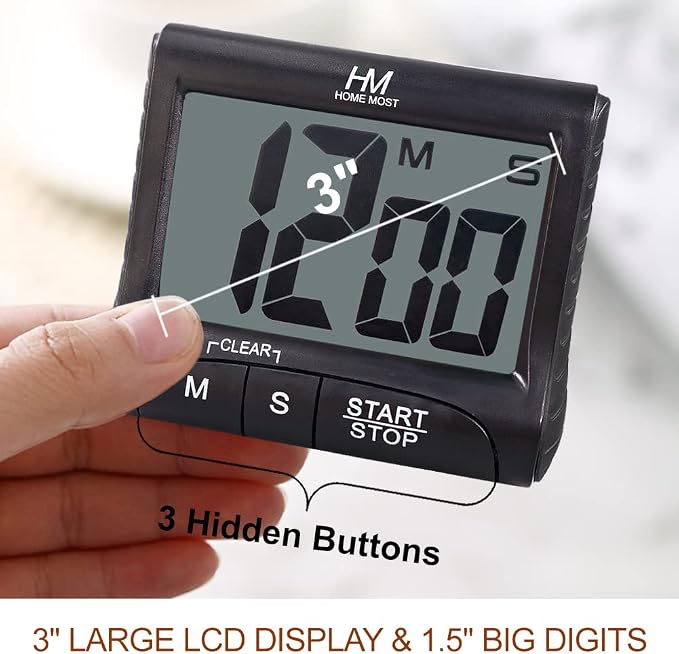 3" Large Display Kitchen Timer - Image 2