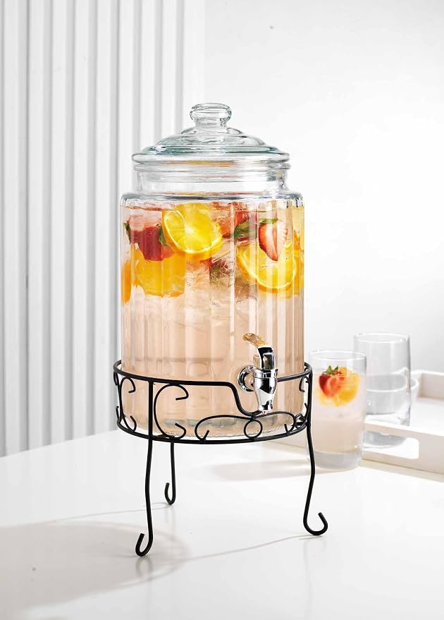 MosJos 2 PACK 1.5 Gallon Drink dispenser, Glass Beverage Dispenser - Image 8