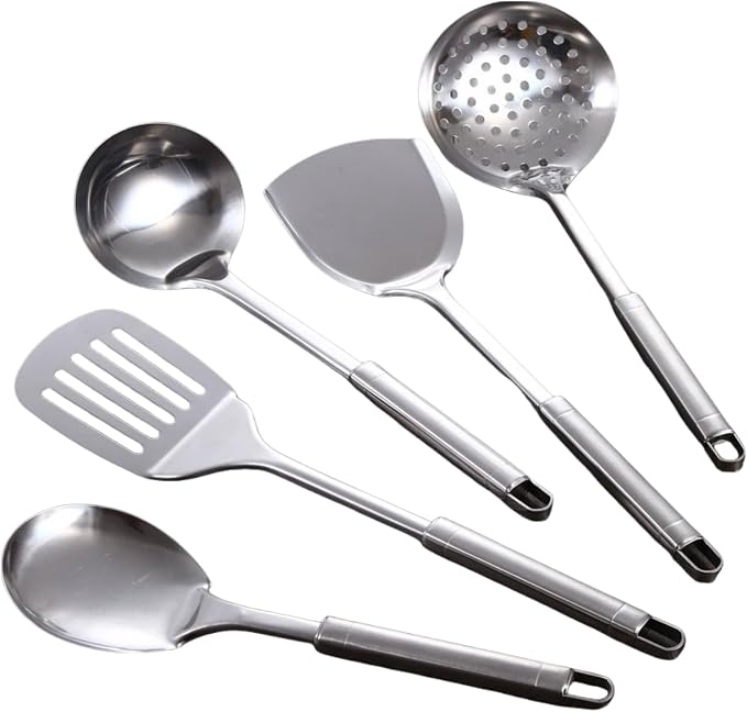 Stainless Steel Cooking Utensils Set, Wok Utensils Set Include Wok Ladle - Image 7