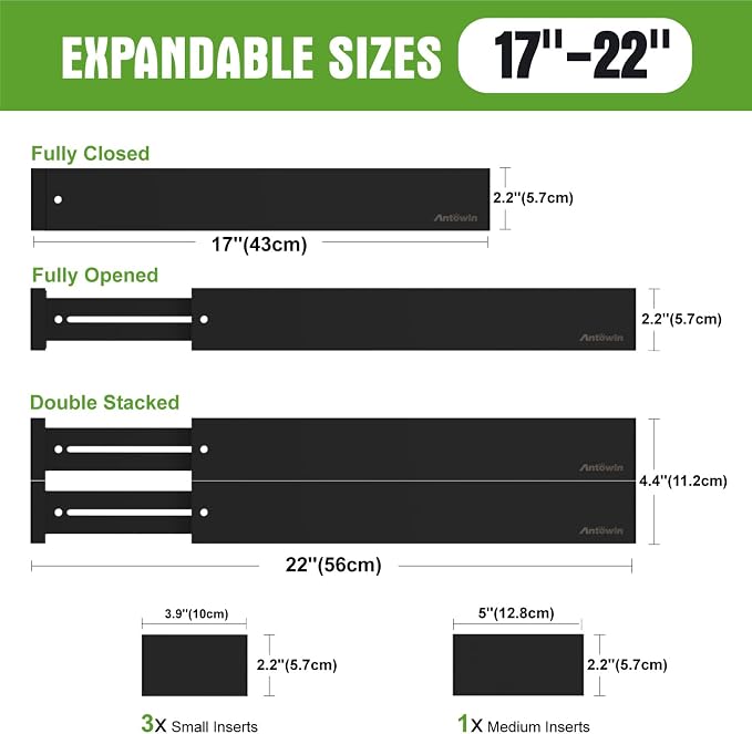 ANTOWIN Bamboo Drawer Dividers Organizers, Expandable Drawer Separators Splitter - Image 3