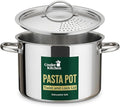 Stainless Steel Pasta Pot with Strainer Lid — 5.5 Qt Large Capacity Spaghetti by CoolerKitchen