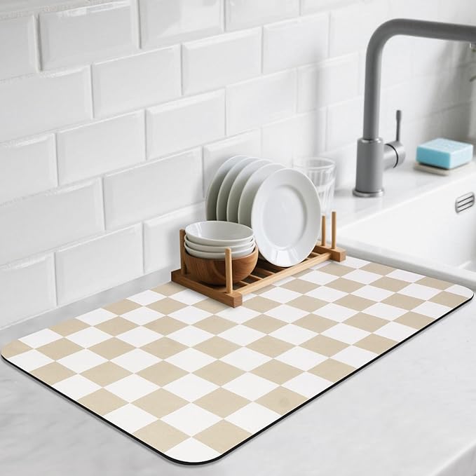 CooRug Checkered Dish Drying Mat by CooRug