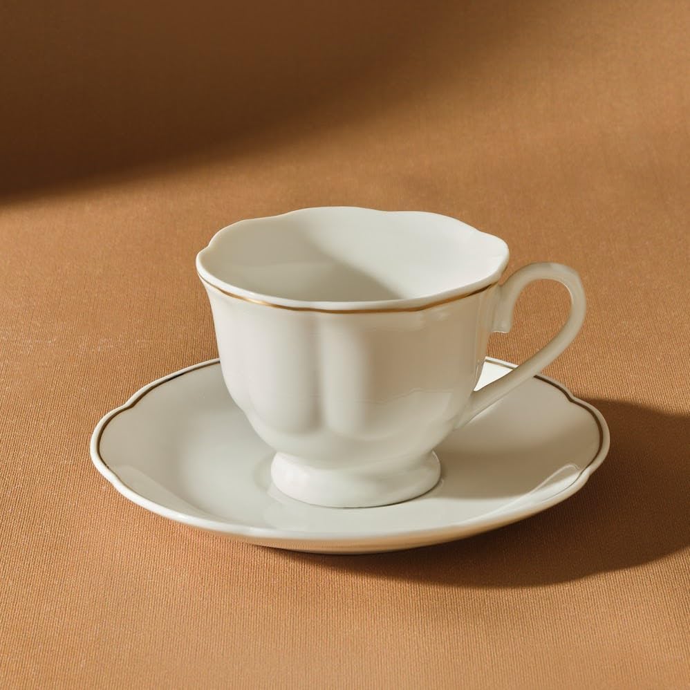 KARACA Çan Turkish Small Coffee Cup Set for 6, 12-Piece Porcelain