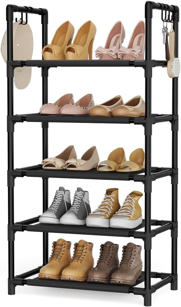 LANTEFUL 5 Tiers Shoe Rack 12-15 Pairs Boots Organizer Storage Sturdy Narrow by LANTEFULforTidyingHouse