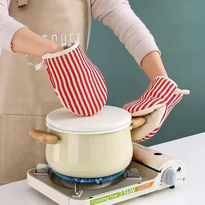 Mini Oven Mitts, Kitchen Oven Gloves Kitchen Mittens 500 Degrees Heat Resistant - Image 2