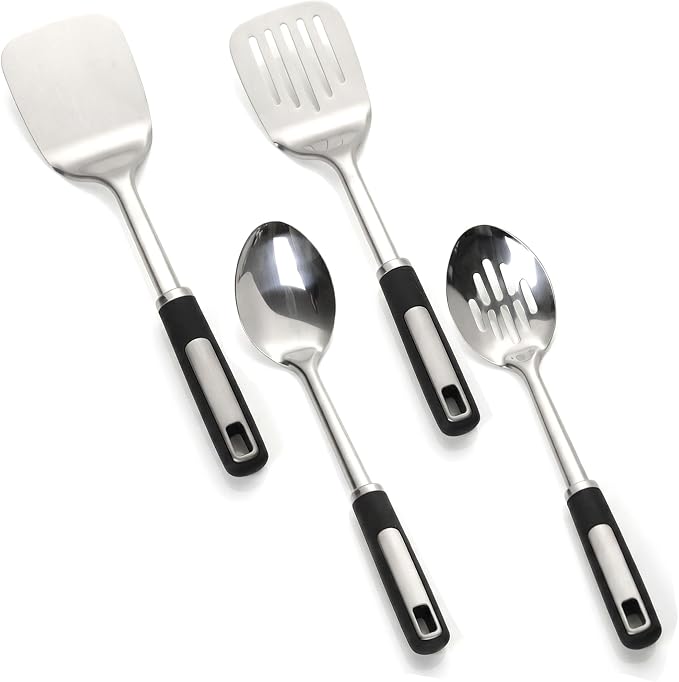 Cooking Utensils Set, Stainless Steel Kitchen Utensils by JULIPRO