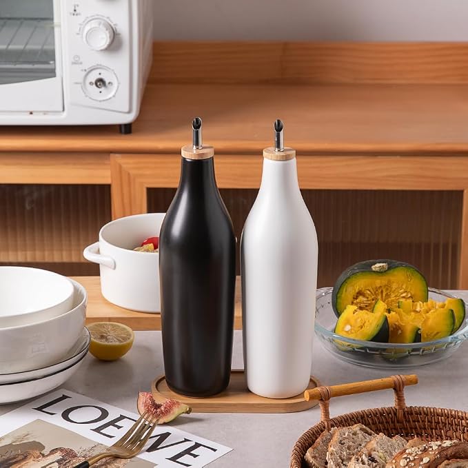 Sweejar Matte Ceramic Olive Oil Dispenser Bottles - Image 2