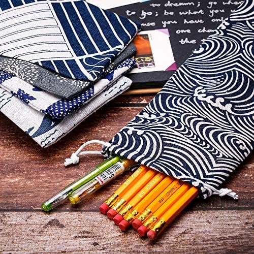Tatuo 5 Pack Straw Carrying Case, 11.7 x 3.9 Inch Canvas Chopstick