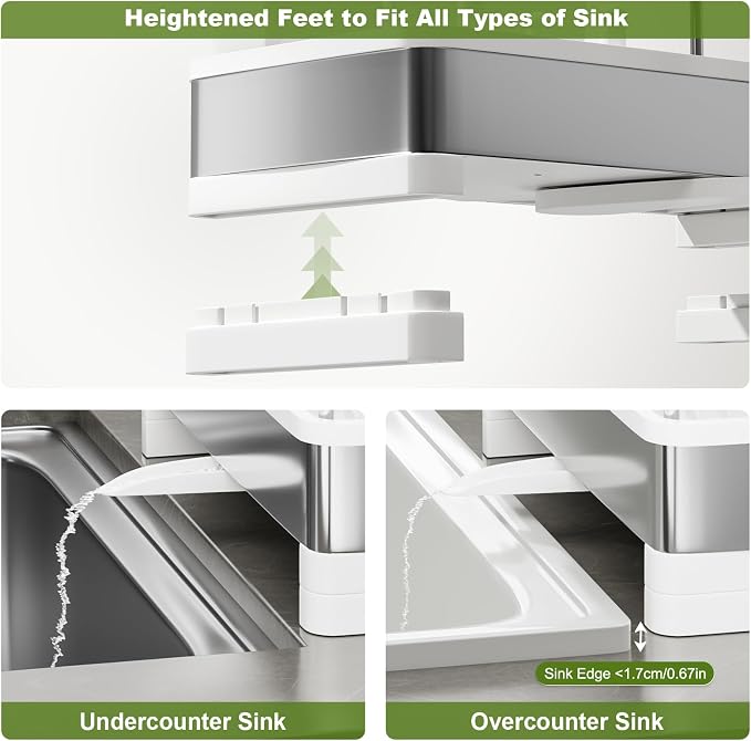 Ewaiira Stainless Steel Sink Caddy, Sponge Holder - Image 6