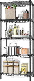SINGAYE 5 Tier Storage Shelves Wire Shelving Unit Shelve Metal Kitchen Laundry by SINGAYE