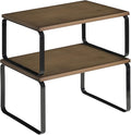 HOOBRO Cabinet Organizer Shelf, Expandable Kitchen Storage, Stackable Bamboo by HOOBRO