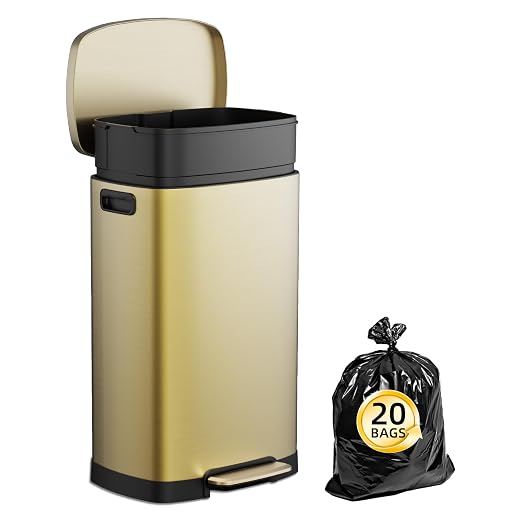 KdbK 13 Gallon Trash Can with Lid, 50L Fingerprint Proof Stainless Steel - Image 7
