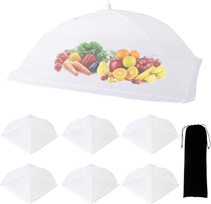 ZMCINER 7 Pack Food Covers for Outdoors Mesh Screen Include Food Tents 1 Extra by ZMCINER