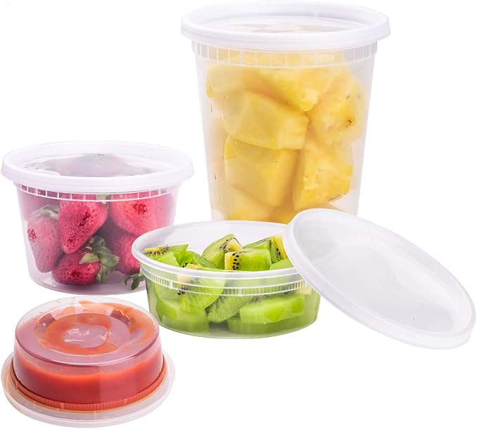 TashiBox [8 oz, 16Sets each size Plastic food storage containers by TashiBox