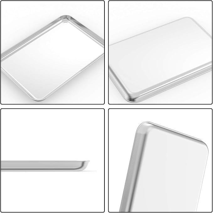 Baking Sheet with Cooling Rack and Silicone Baking Mat, 20 Inch Stainless Steel - Image 4