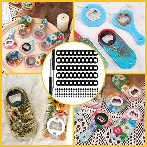 50 Set DIY Bottle Opener Kit - Stainless Steel Metal Opener Inserts