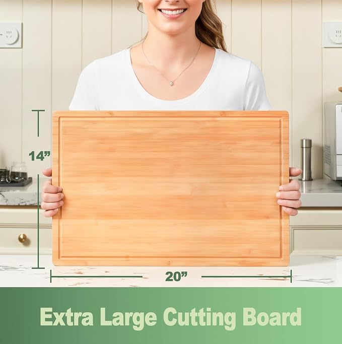 Allsum 20x14" Extra Large Bamboo Cutting Boards - Image 2