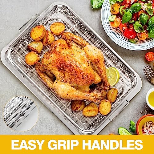 Extra Large Air Fryer Basket for Oven 18 x 12 Inch Stainless Steel