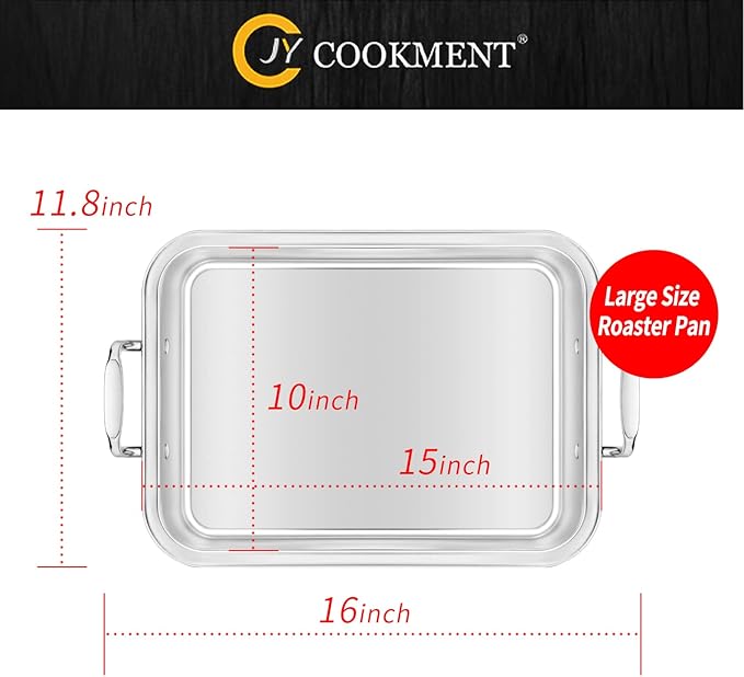 15 Inch Stainless Steel Roasting Pan - Image 5