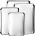 CEKEE Baking Sheet Set of 4, Stainless Steel Cookie Sheets by CEKEEBakingEasilyHappily