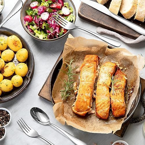 SANTUO Stainless Steel 12PCS Dinner Set combo with 4 Dinner Knives, 4