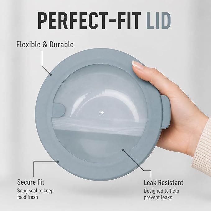 Pera Mixing Bowls with Lids Set, 8 Piece, BPA Free Nesting Kitchen Bowl Set - Image 3