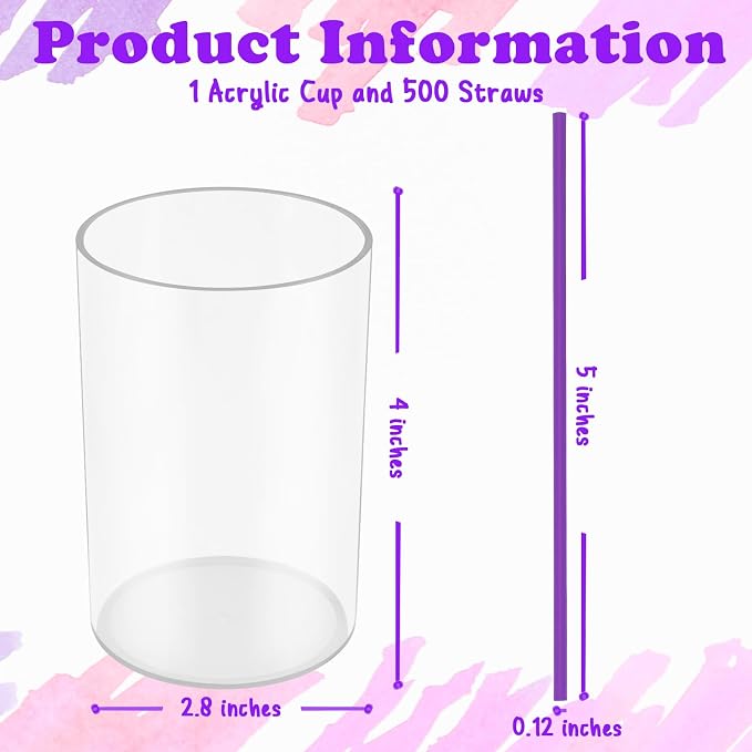 500 Pcs Neon Purple Acrylic Coffee Stirrers Set - Image 2