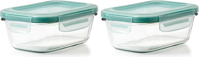 OXO Glass Food Storage Container, 1.6 Cup | Smart Seal | Leakproof | Pack of 2 by OXO
