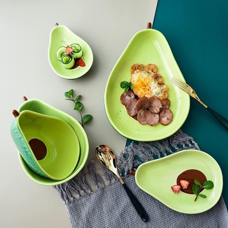 Salad Bowl Nordic Creative Avocado Home Pasta Ceramic Plate Snack