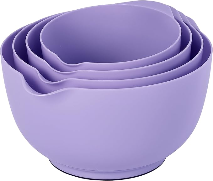 BoxedHome Nesting Plastic Mixing Bowl Set, 4 Piece Mixing Bowl Set by BoxedHomeProducts
