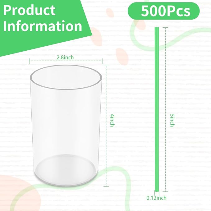 500 Pcs Neon Green Coffee Stir Sticks Set Jade Green Stir Stick Holder Acrylic - Image 2