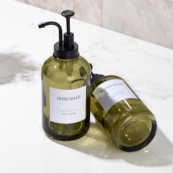 Glass Soap Dispenser with Pump, Dish and Hand Soap Dispenser - Image 7
