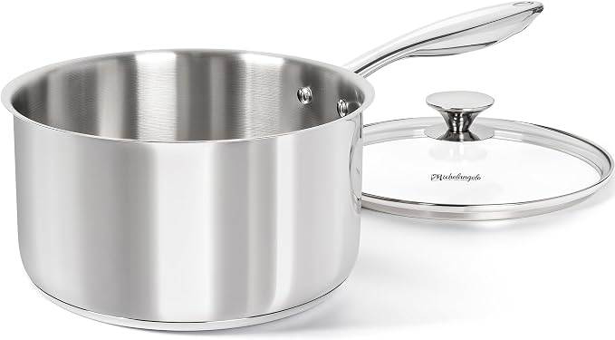 MICHELANGELO Tri-ply Stainless Steel 4 Qt Saucepan by Michelangelo