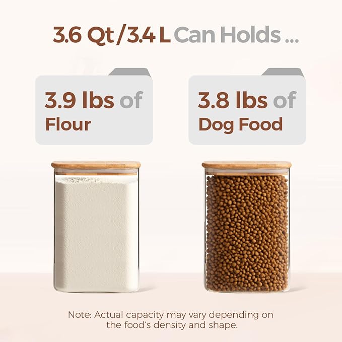 ComSaf 3.6Qt Glass Food Storage Containers, Cereal Storage Containers - Image 3