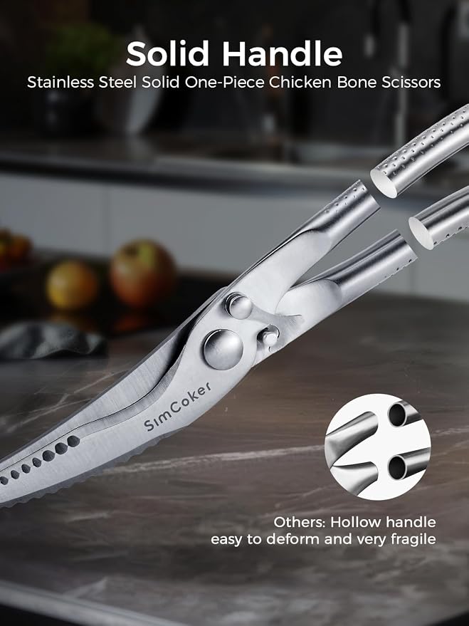 Full Steel Poultry Shears Heavy Duty, Professional Bone Cutting Scissors - Image 3
