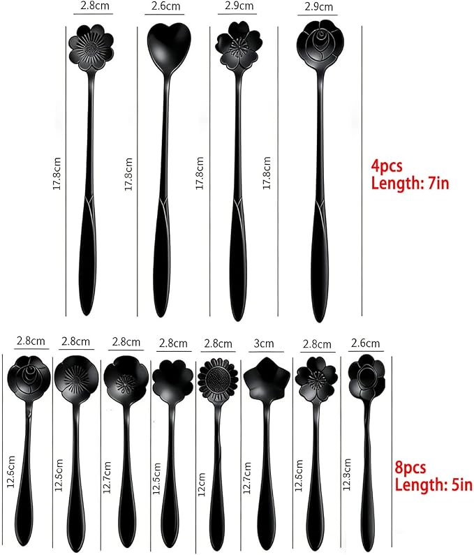 12 Pcs Flower Coffee Tea Spoons Set - Image 5