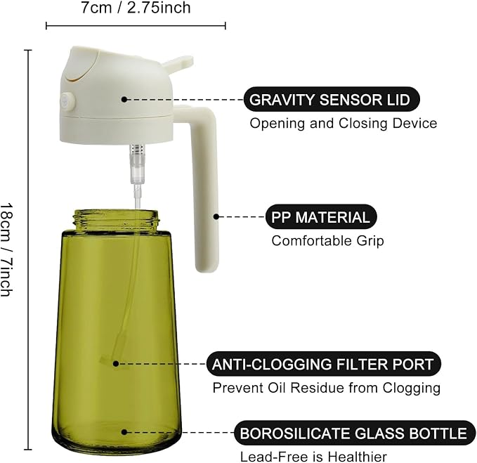 2 In 1 Oil Dispenser And Oil Sprayer, 16 Oz/470 Ml Oil Dispenser - Image 5