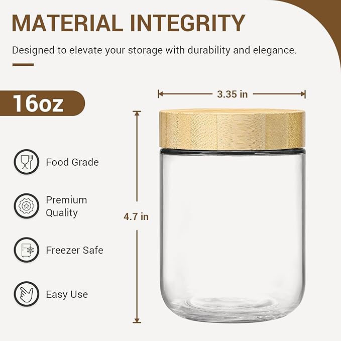NETANY 6-pack 16oz Glass jars - Image 2