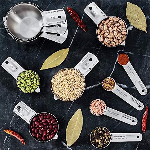 Hudson Essentials Stainless Steel Measuring Cups and Spoons Set