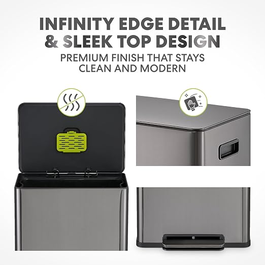 SIMPLI-Magic Infinity Edge 16 Gallon Kitchen Trash Can - Image 3