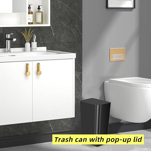 Compact Push-in Trash Can with Lid - Image 6