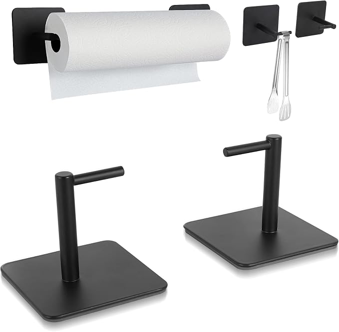 Paper Towel Holder Black Magnetic Mount Paper Tower Bar by GBESTWOOW