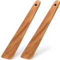 2 Pcs Teak Wood Spatula Set Non Toxic Cooking Utensils Spurtle Kitchen Tools by Ayiaren