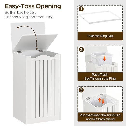 YATINEY Trash Can Cabinet, 13 Gallons Hidden Kitchen Garbage Can - Image 4