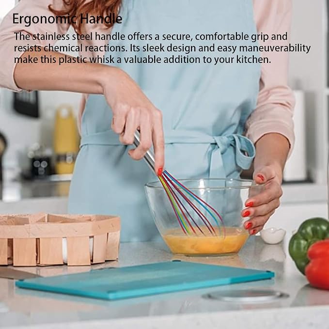 Silicone Whisk set of 3, 8+10+12in Kitchen Balloon Wire Whisks, Hand Egg Mixer - Image 5