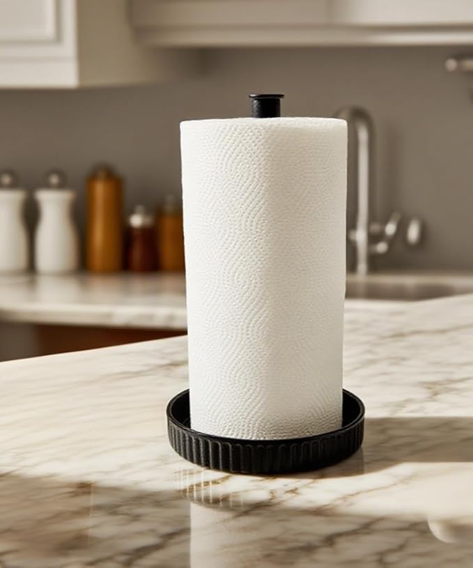 VROOMIUM Paper Towel Holder Countertop, Ceramic Base Easy-to-Clean, 1.5 lbs - Image 4